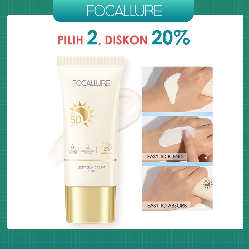 FOCALLURE SPF 50 PA+++ Sunscreen 30g Intensive Defense Sunscreen Gel Alcohol-free Tabir Surya FA-SC23