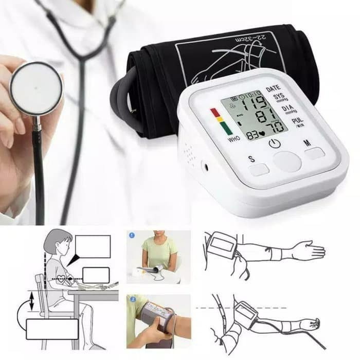 Alat Cek Pengukur Tekanan Tensi Darah Digital Tensimeter Sphygmomanometer Blood Pressure Monitor