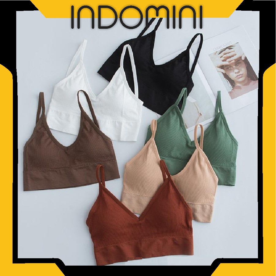 INDOMINI Bra Sport Wanita Pakaian dalam Anak Perempuan BH Tanpa Kawat Olahraga Import Murah COD B035