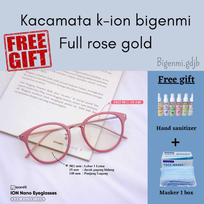 [ TERLARIS ] KACAMATA K-ION NANO BIGENMI PREMIUM 8 FULL ROSE GOLD