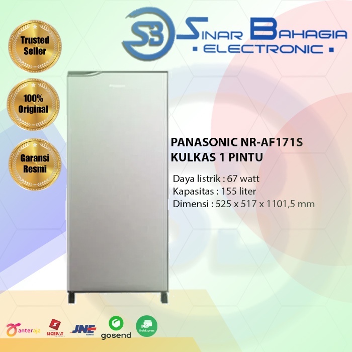 PANASONIC NR-AF171S KULKAS 1 PINTU (NEW) ( KHUSUS BANDUNG)