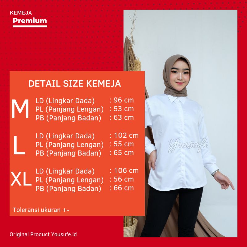 Kemeja Polos Putih/Basic Shirt Toyobo/Kemeja Putih Wanita