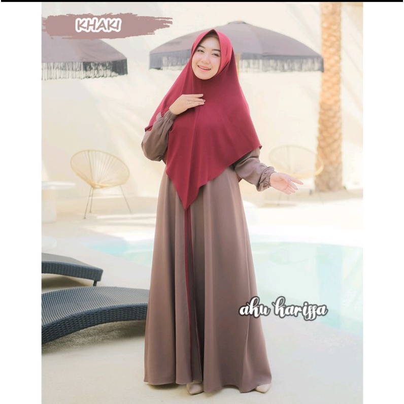 READY HANIZA SET SYAR'I AKU KARISSA//GAMIS BEST SELLER-Khaki marun