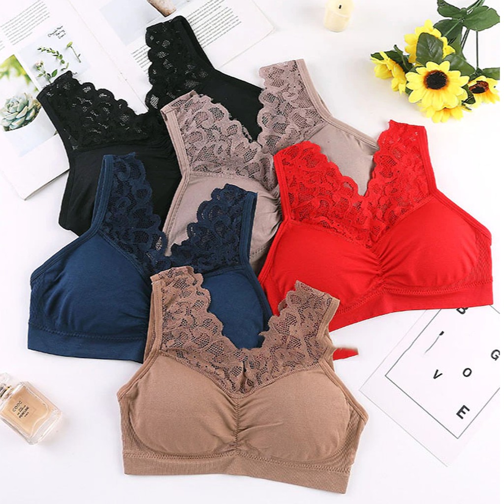 TIANA | Bra Seamless Ada Busa / Elastis Sexy Bralette / Atasan Rajut Busa / art TN MS 1931