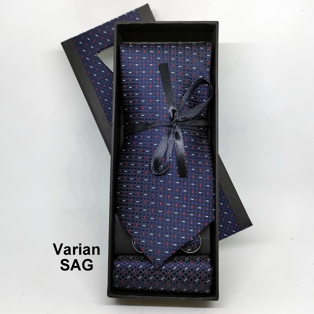 Dasi Panjang Box Set Dasi Panjang, Cufflink &amp; Square Box Kado Pria Kado Ultah