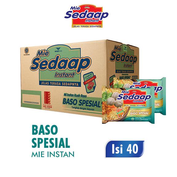 

Sedaap Mie Instan Baso Spesial 77 gr 1 Dus isi 40 pcs