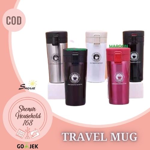 SHENAR , TRAVEL MUG TERMOS PANAS DINGIN VACUUM COFFE CUP GELAS TEMPAT MINUM ORIGINAL  MUG  CANGKIR (BISA COD)