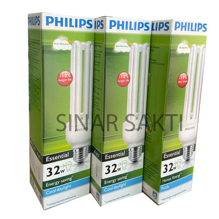 Philips Lampu Essential 32 Watt (Bundling 3 Pcs) PUTIH E27 32w