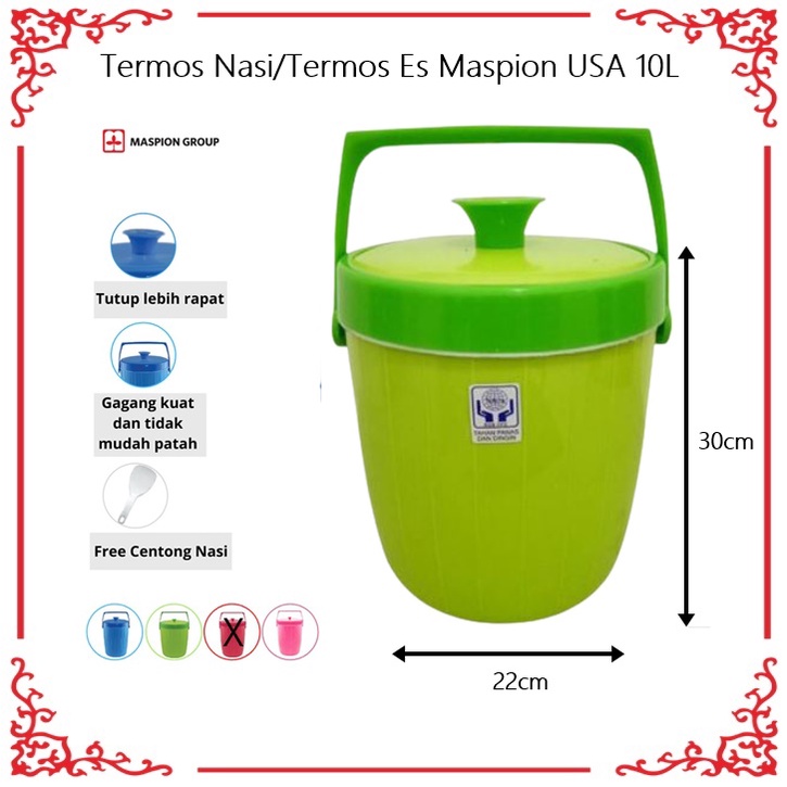Termos Nasi/Termos Es/Ice Bucket Maspion USA / Global Eagle 10 Liter