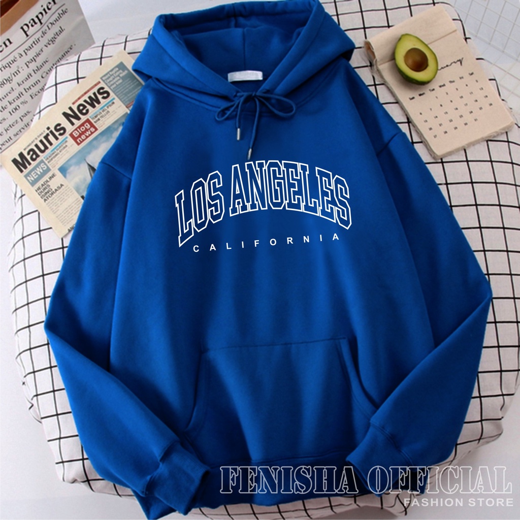 FenishaStore Sweater Hoodie Wanita LOS ANGELES KANTON DEPAN Size M-L-XL-XXL Bisa Bayar Ditempat COD