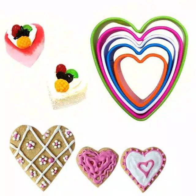 Istana Baking Cetakan Cookies Cutter Ring Plastik Set Fondant BiscuitLove Bunga Bulat Gingerman