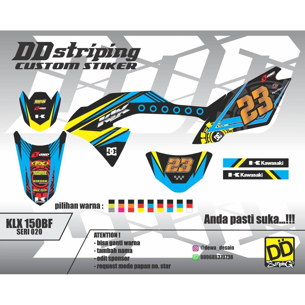 striping KLX BF / striping KLX BF variasi / stiker KLX BF / dekal KLX BF variaias