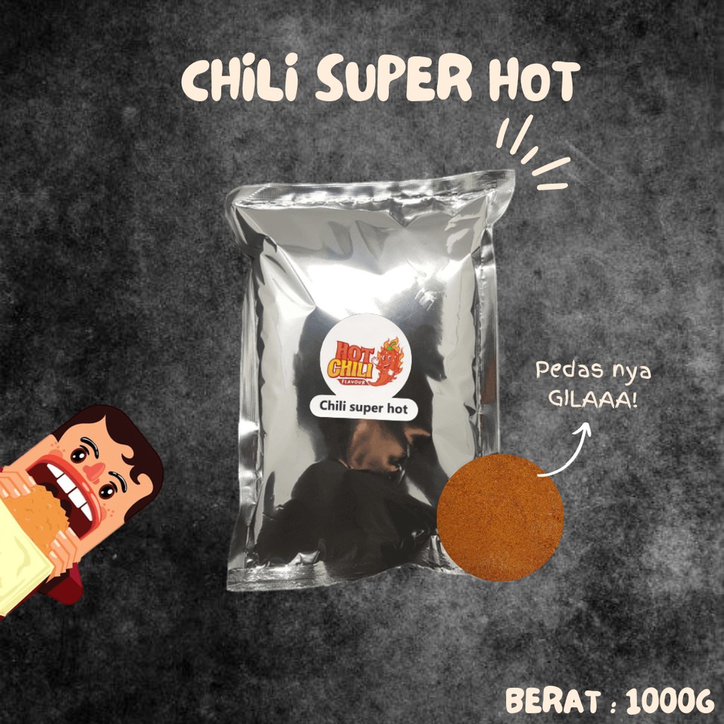 BUBUK TABUR CHILI SUPER HOT/ PEDAS ( CABE BUBUK PEDAS INDIA ) 1KG / 1000GRAM