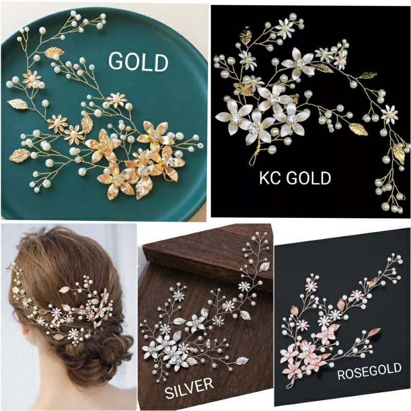 headpiece hijab hairpiece pengantin rambut flower crown Wedding fashion bridal pernikahan HPC0176