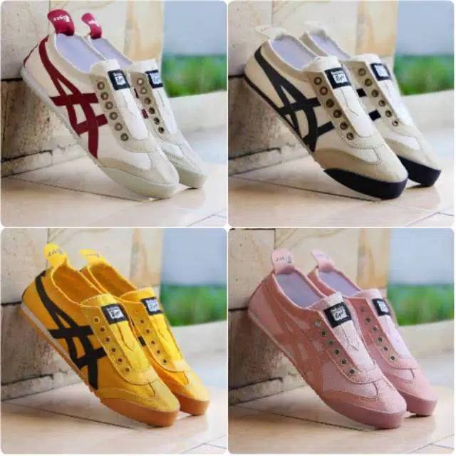 RU12 SEPATU  WANITA  ASICS TIGER SLIP ON SNEAKER  CEWEK 