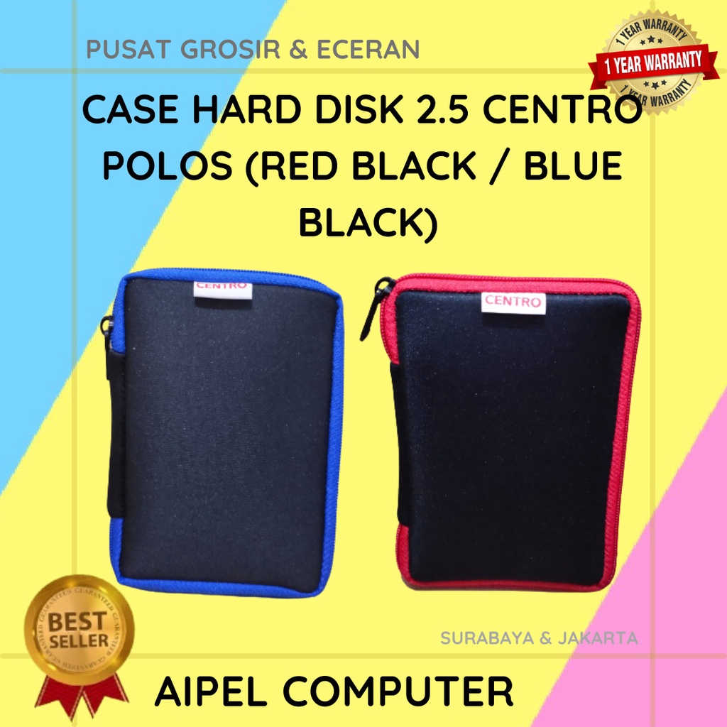 HCP | SOFT CASE HARD DISK 2.5&quot; CENTRO PLAIN (BLACK  / BLUE BLACK / RED BLACK)