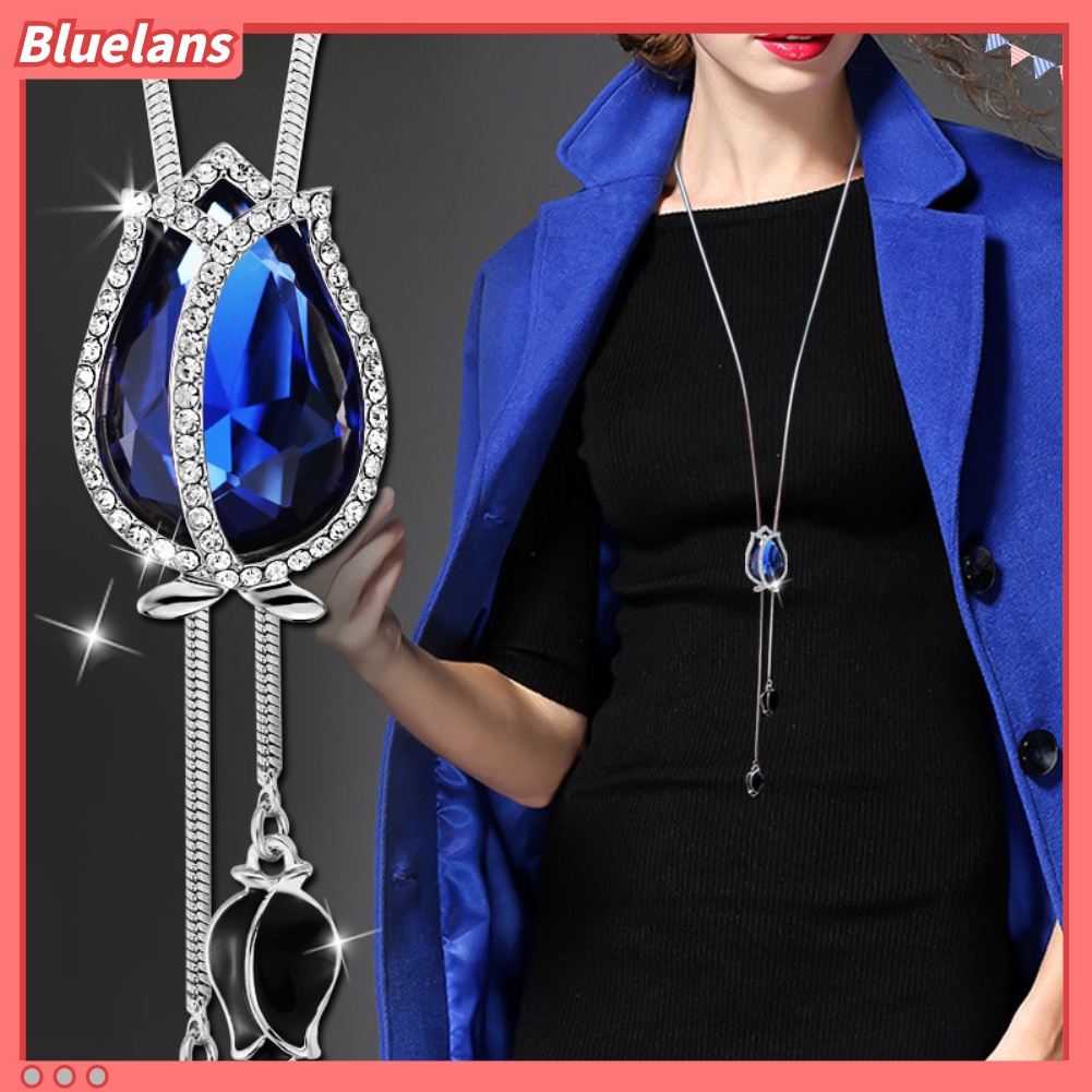 Bluelans Fashion Women Long Dress Sweater Chain Tulip Pendant Ornament Necklace Jewelry