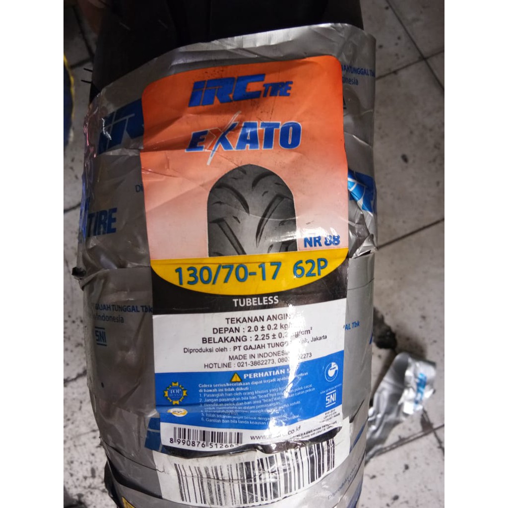 Ban Motor Yamaha R15, CBR 50 IRC Tire Exato NR88 130/70 Ring 17 62P