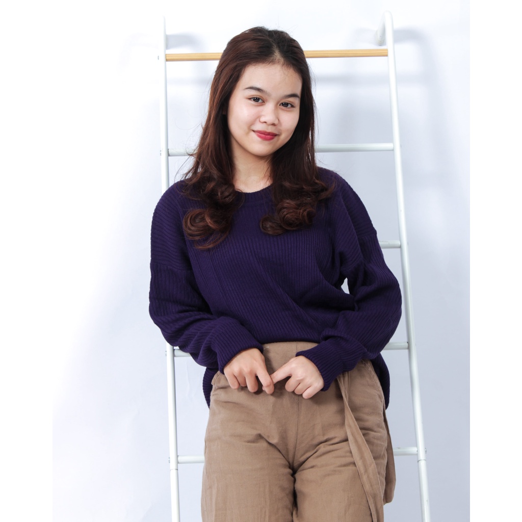 TokoMilkan - Atasan Sweater  Rajut Wanita Boxy Premium | Sweater Rajut Wanita