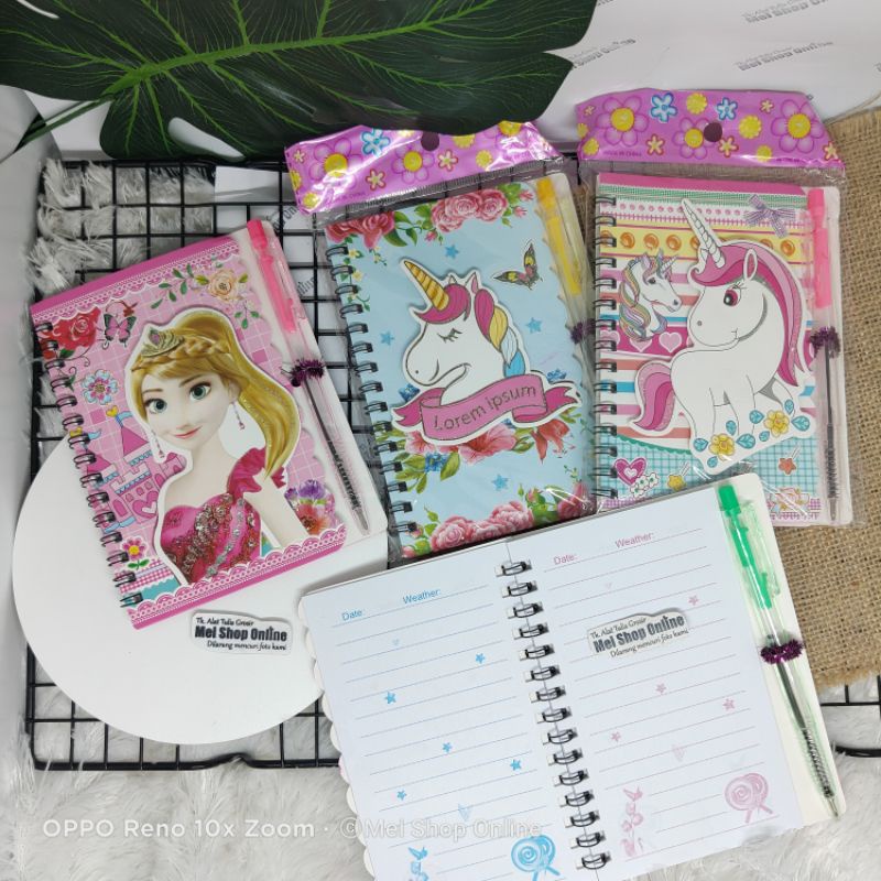 

Buku Mini Diary Karakter + Pulpen Lucu + Unik