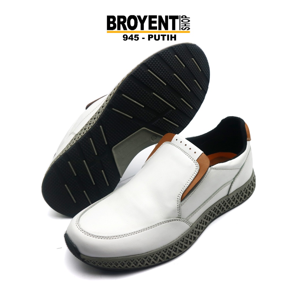 Sepatu Sneakers Pria Slip-on Kulit Asli 905