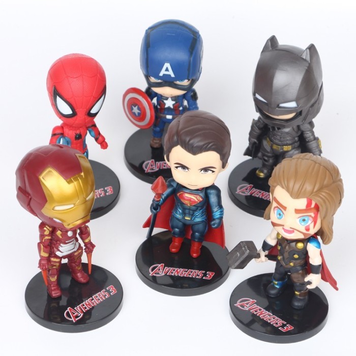 Figure Avengers Set 6 in 1 Pajangan Action Hiasan Dekorasi Figur Avenger Marvel