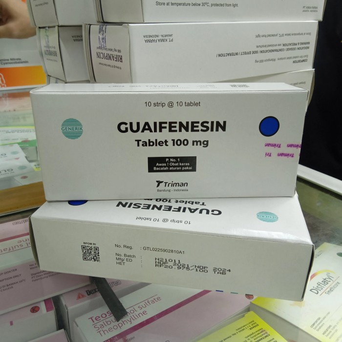 guaifenesin 100 mg/box