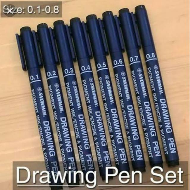 Drawing Pen 0,1 - 0,8 mm Snowman | Shopee Indonesia