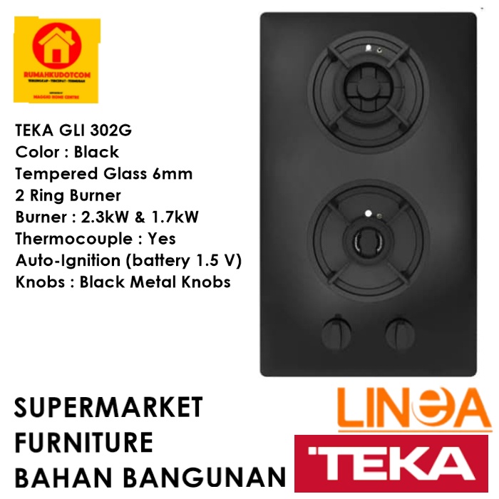KOMPOR TANAM 2 TUNGKU MINI - KOMPOR GAS 2 TUNGKU  KOMPOR TANAM MINI - GLI 30 2G - LINEA by TEKA