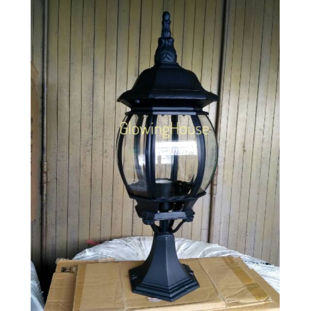 lampu taman pilar teras hitam type 5003 besar bk/ M
