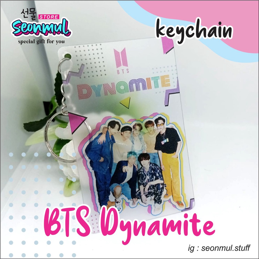 READY STOCK TERBAIK!!! GANTUNGAN KUNCI BTS DYNAMITE TRANSPARANT BTS