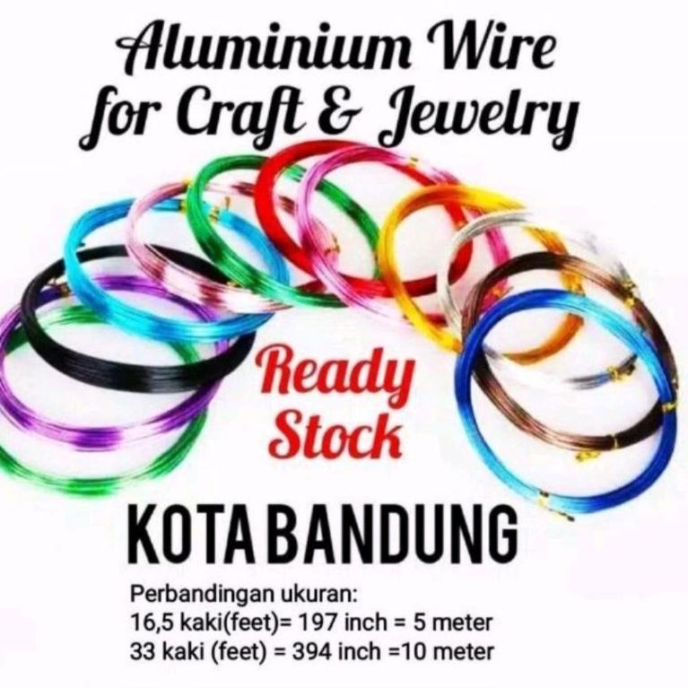 (U8E4) Kawat Aluminium 1mm - Aluminium Wire - Kawat Warna - Kawat Craft - Kawat Bonsai //Bantingharg