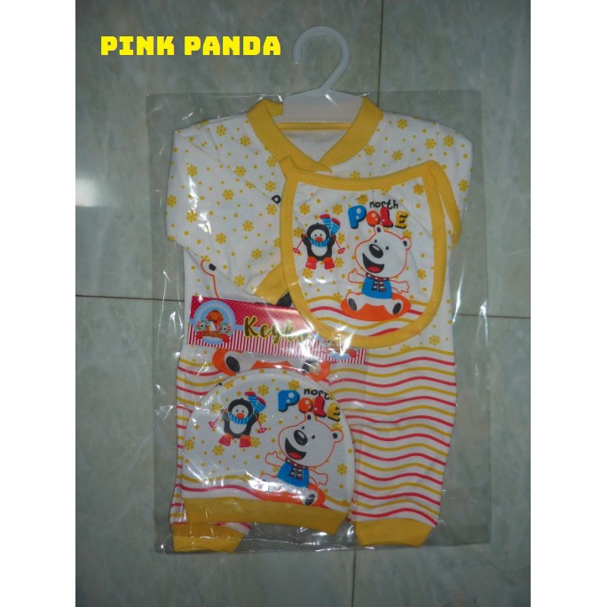 Set Hanger Baju Kodok, Panjang Jumper Tutup Kaki Sleepsuit Set Topi Slabber Motif Harga Grosir DK