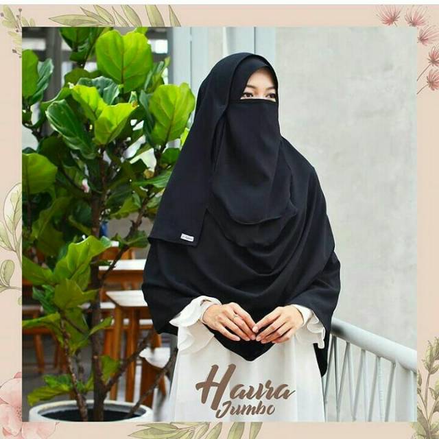 Jilbab Pasmina Salvina Haura Jumbo - Hijab Kerudung Instan plus Cadar