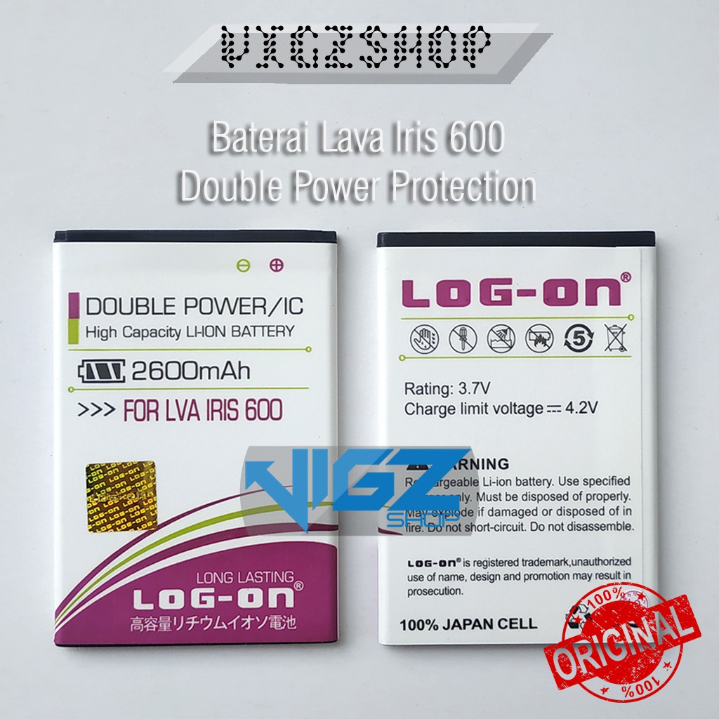 Baterai Lava Iris 600 LOG ON Double Power Protection