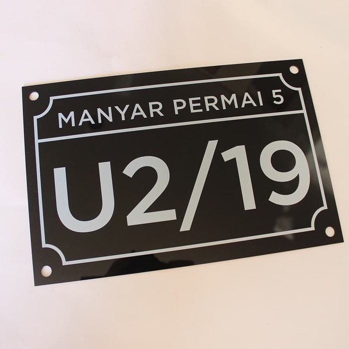 

Nomor Rumah Acrylic Printed | Nomor Rumah Akrilik 30x20 Elegan