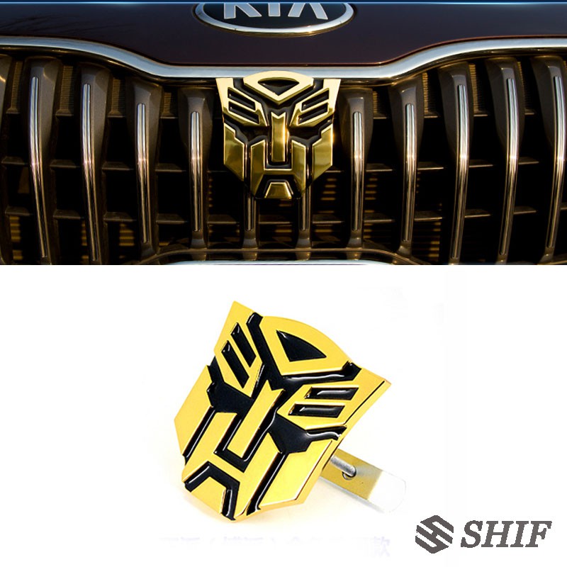 Big Stiker Emblem / Badge Motif Transformer Autobot Warna Emas Untuk Mobil / Truk