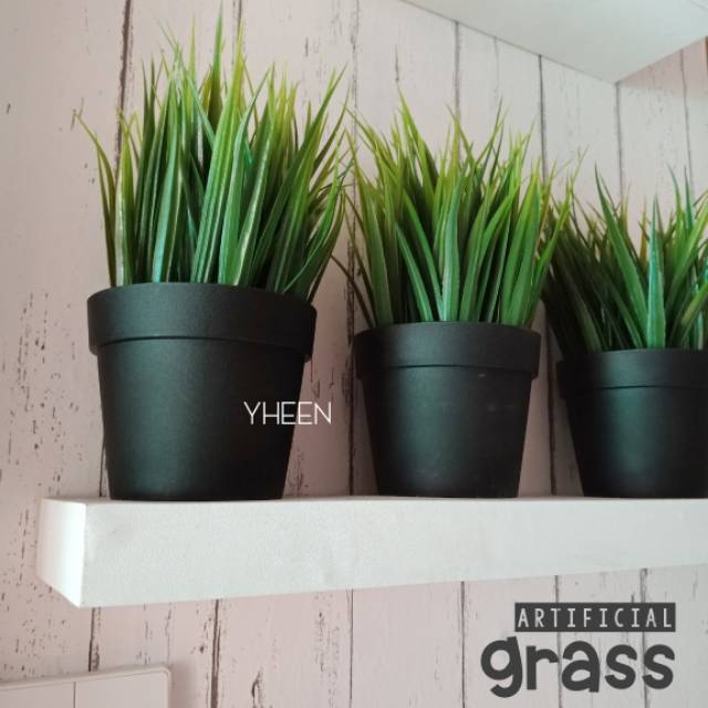 Artificial grass Artificial Plants Tanaman Hias Pot Hitam