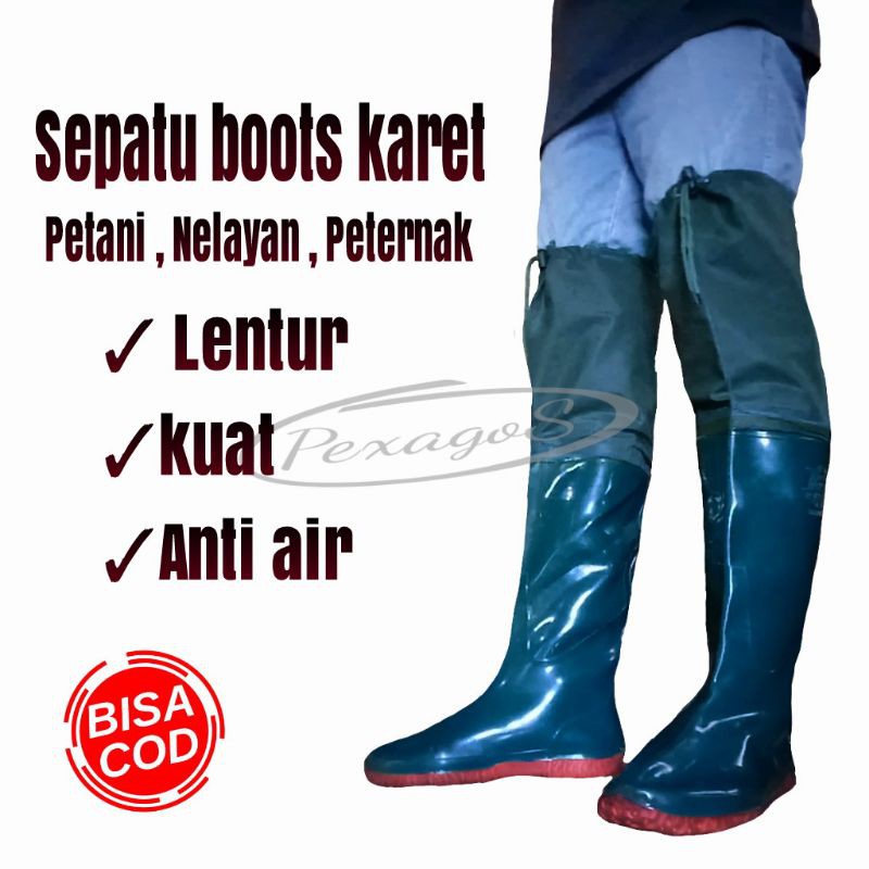 SEPATU BOAT KARET PETANI SAWAH ANTI KEONG SEPATU BOOT KARET SEPATU SAWAH SEPATU BOOTS KARET ((60cm))
