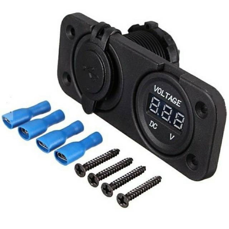 Casan Hp motor | Volt Meter + Usb Port Untuk motor Nmax / Aerox / Vario / Mio / Pcx new /Beat