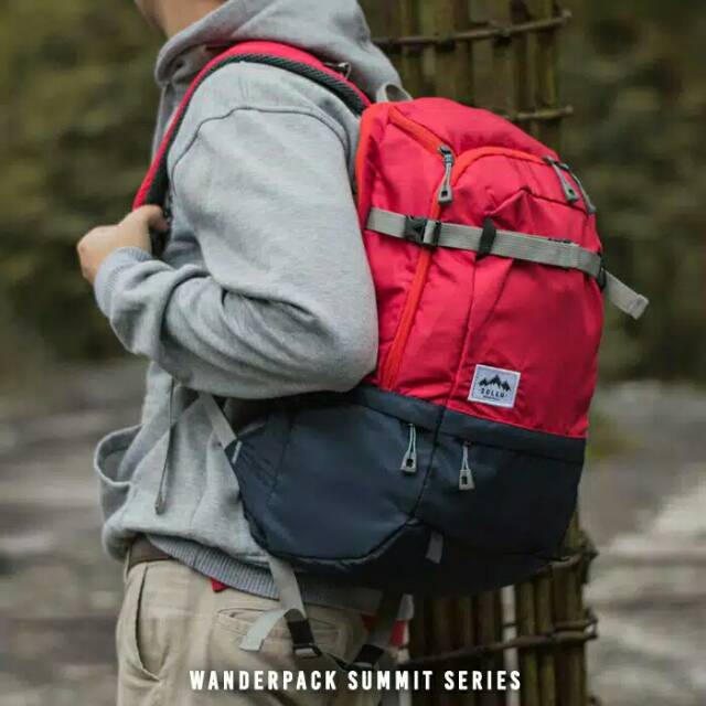 Tas Ransel Laptop Kuliah Carrier Backpack - Sollu Summit Series Red Navy