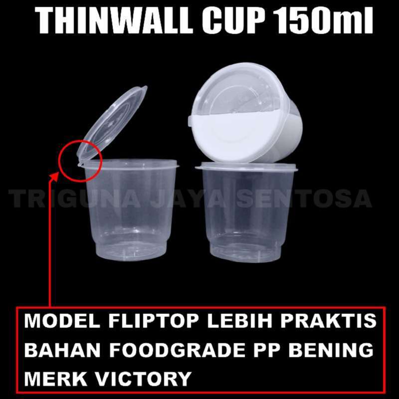 Cup Puding 150ml Per dus Tempat Cake Cup Gelas Plastik Sambal Merpati Murah