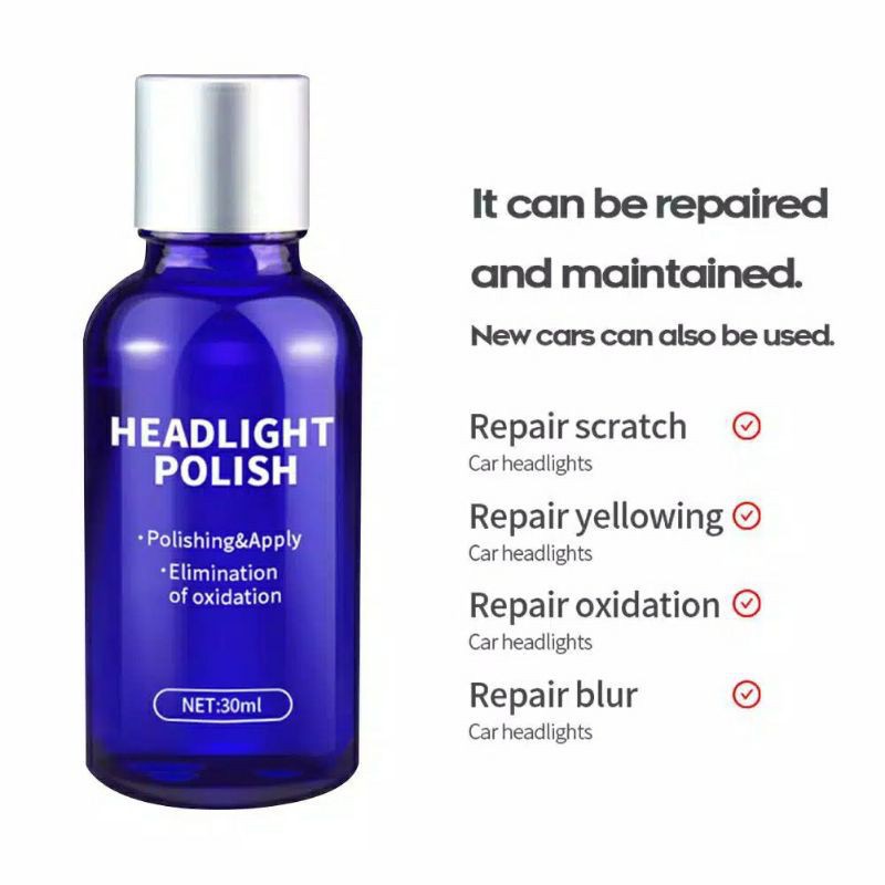 Headlight Polish Restorer Cairan Pembersih Kaca Mika Lampu Motor Mobil yang Buram Kuning Kusam Pengkilap Headlamp Restore Repair Agent