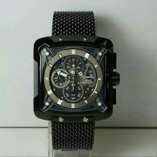 JAM TANGAN PRIA ALEXANDRE CHRISTIE AC 3030 BLACK