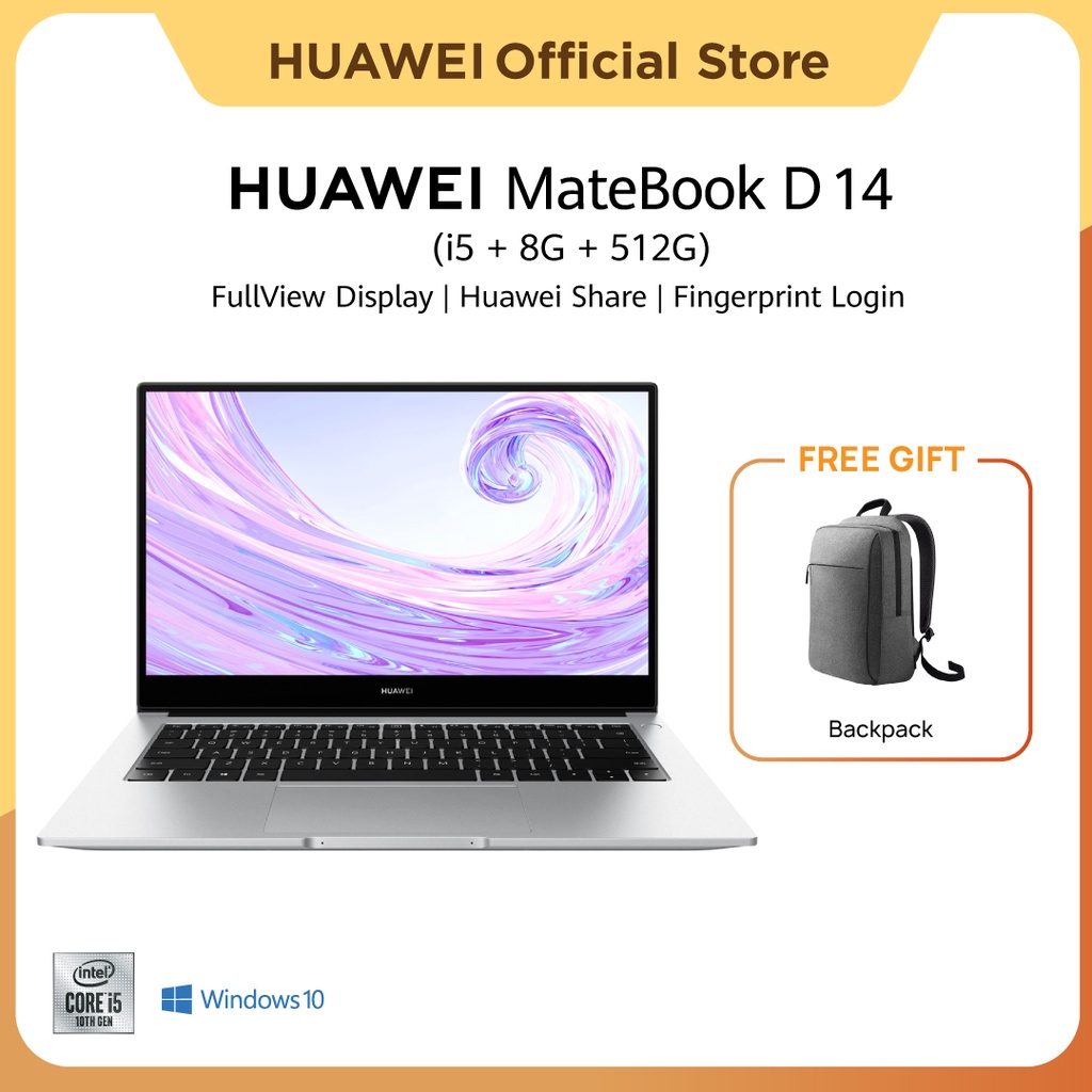 Huawei MateBook D14 [Intel i5/8GB/512GB] Laptop | 14-Inch FullView ...