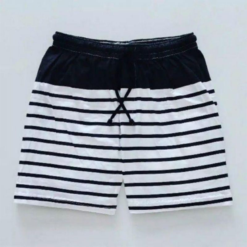Celana Pendek Pria Surfing Distro Premium Renang Pantai Santai Kolor-Boxer salur Hitam