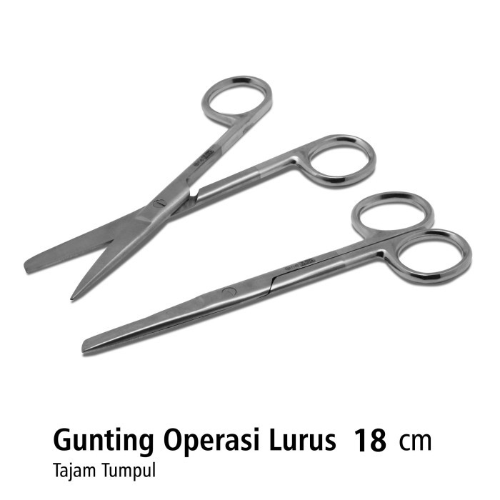 [New] Gunting Operasi Lurus Tajam-Tumpul Stailess Steel Onemed 14 Cm