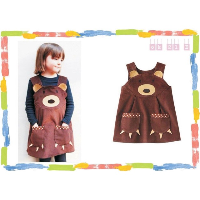 Outer anak perempuan /outwear anak perempuan karakter bear / dress anak karakter bear OK21