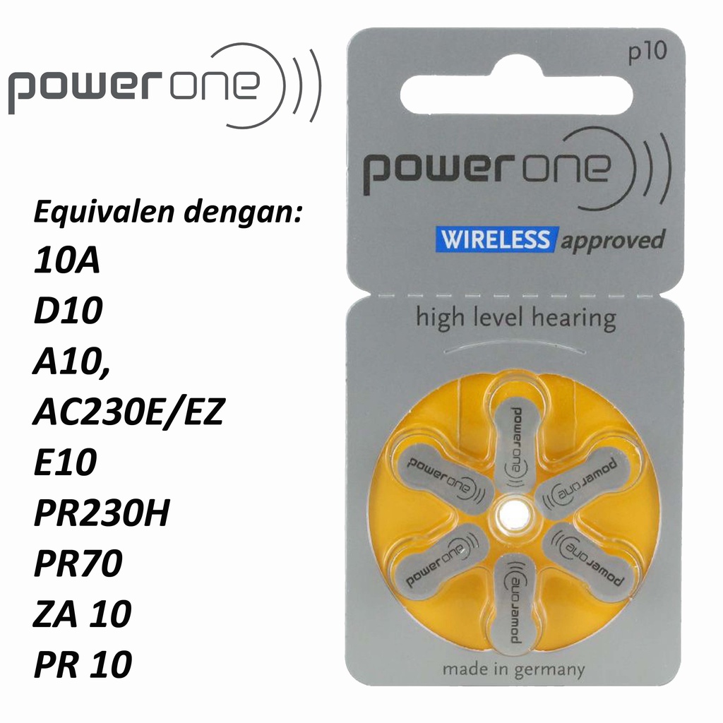 Baterai ABD Powerone p10 Baterai Alat Bantu Dengar A10 - E10 - ZA10 - PR10