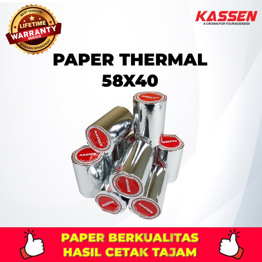 

Kertas Thermal Kassen 58 X 40 Paper Thermal